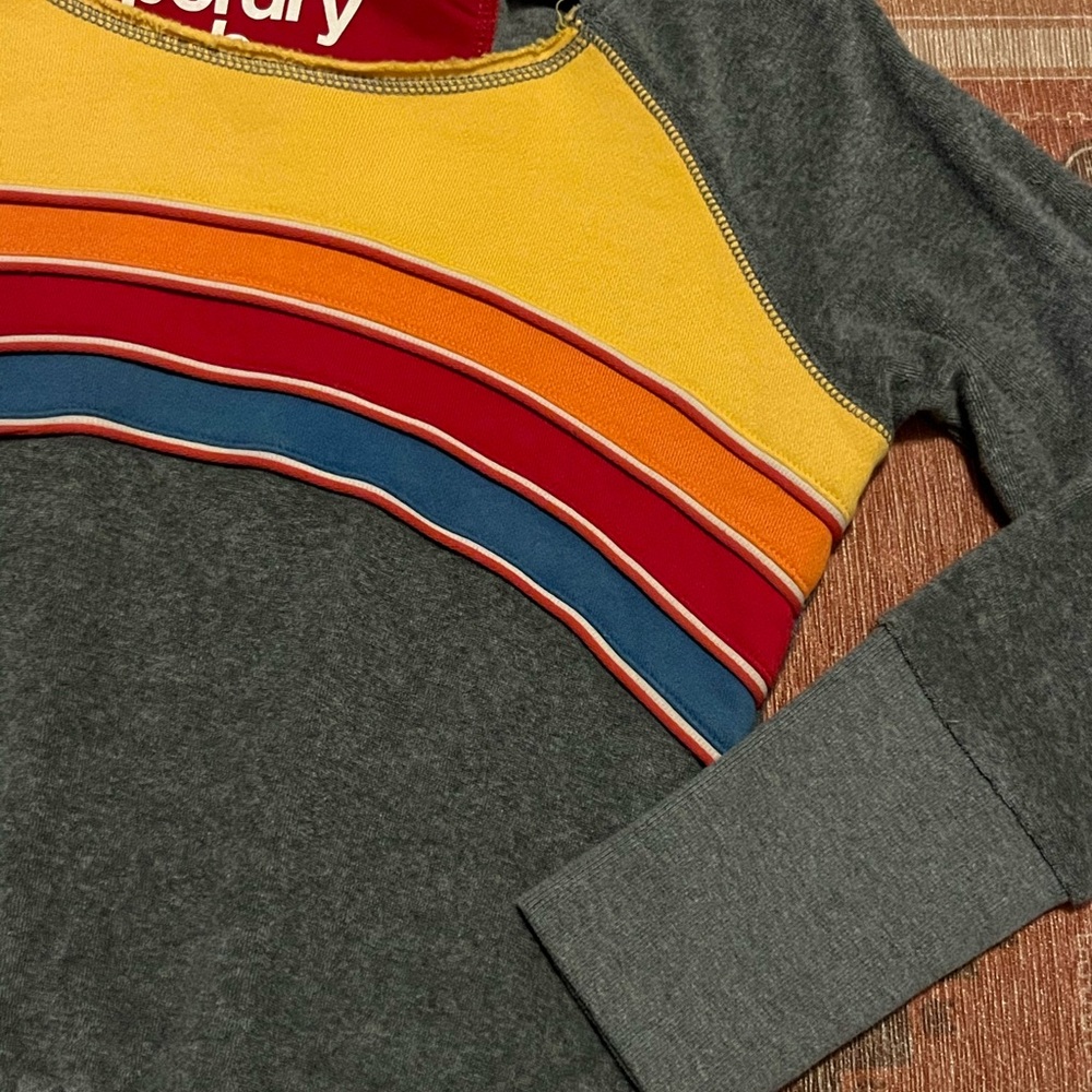 Superdry Colorblock Beach Sweatshirt in Yellow, Red, Blue, Gray